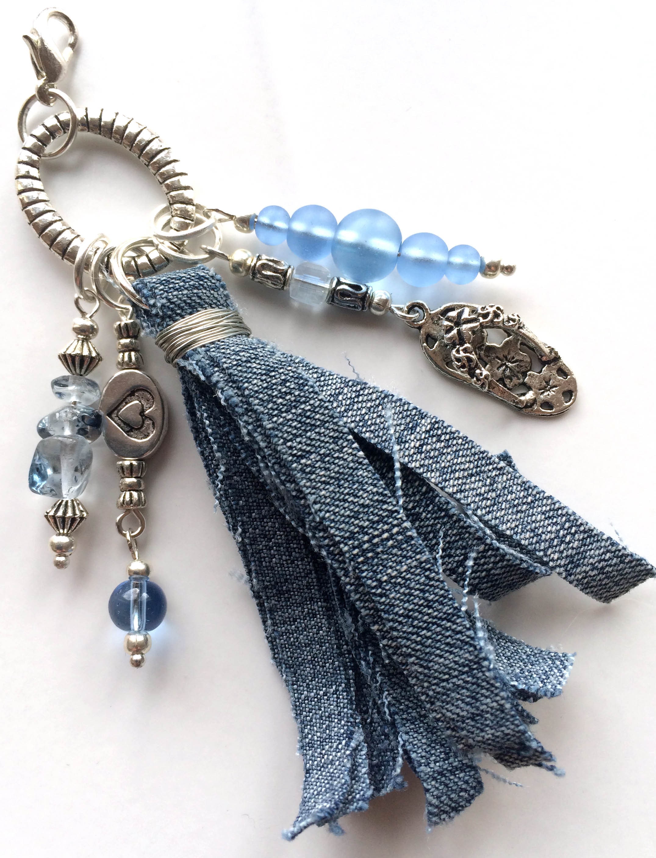 Personalised Denim Handbag Charm Denim Zipper Charm Handbag Etsy