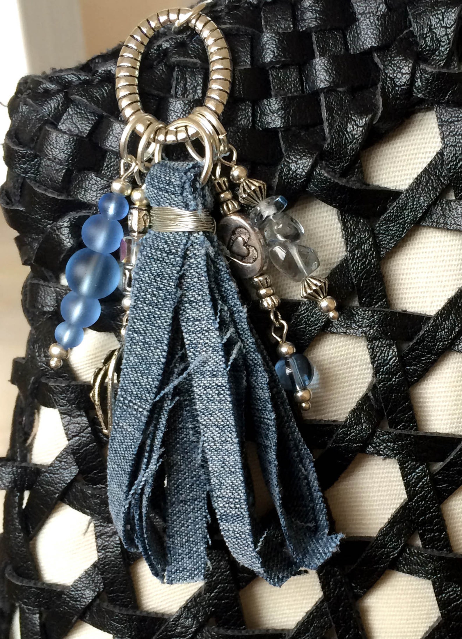 Personalised Denim Handbag Charm Denim Zipper Charm Handbag Etsy