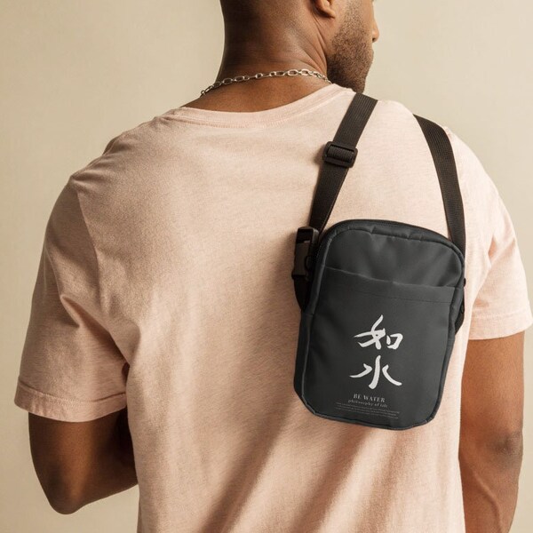 Be Water crossbody bag | Calligraphy bag | Typographical Art fashion bag | 如水 | Minimalist Design | Utility bag | Satchels Bag