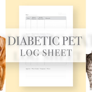Diabetic Pet Log Sheet | Instant Download | DIY Blood Sugar Log ...