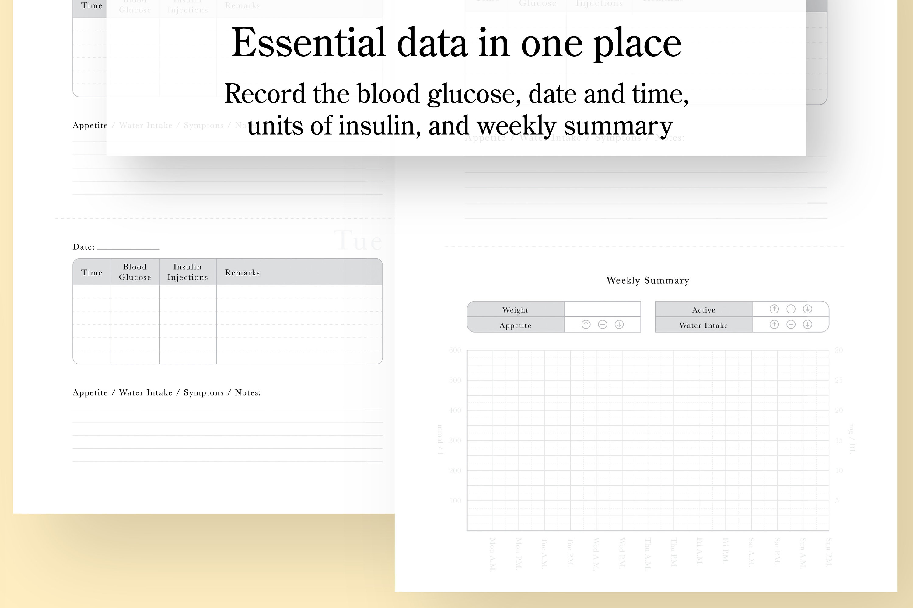 Diabetic Pet Log Sheet | Instant Download | DIY Blood Sugar Log ...