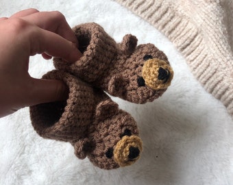 Crochet Teddy Bear Gender Neutral Baby Boots