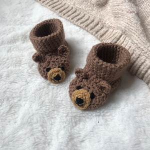 Crochet Teddy Bear Gender Neutral Baby Boots image 5