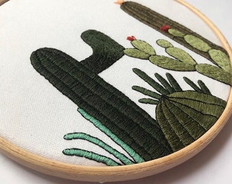 Cactus Botanical Desert Embroidery Hoop Art Made To Order