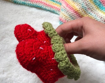 Crochet Strawberry Baby Boots