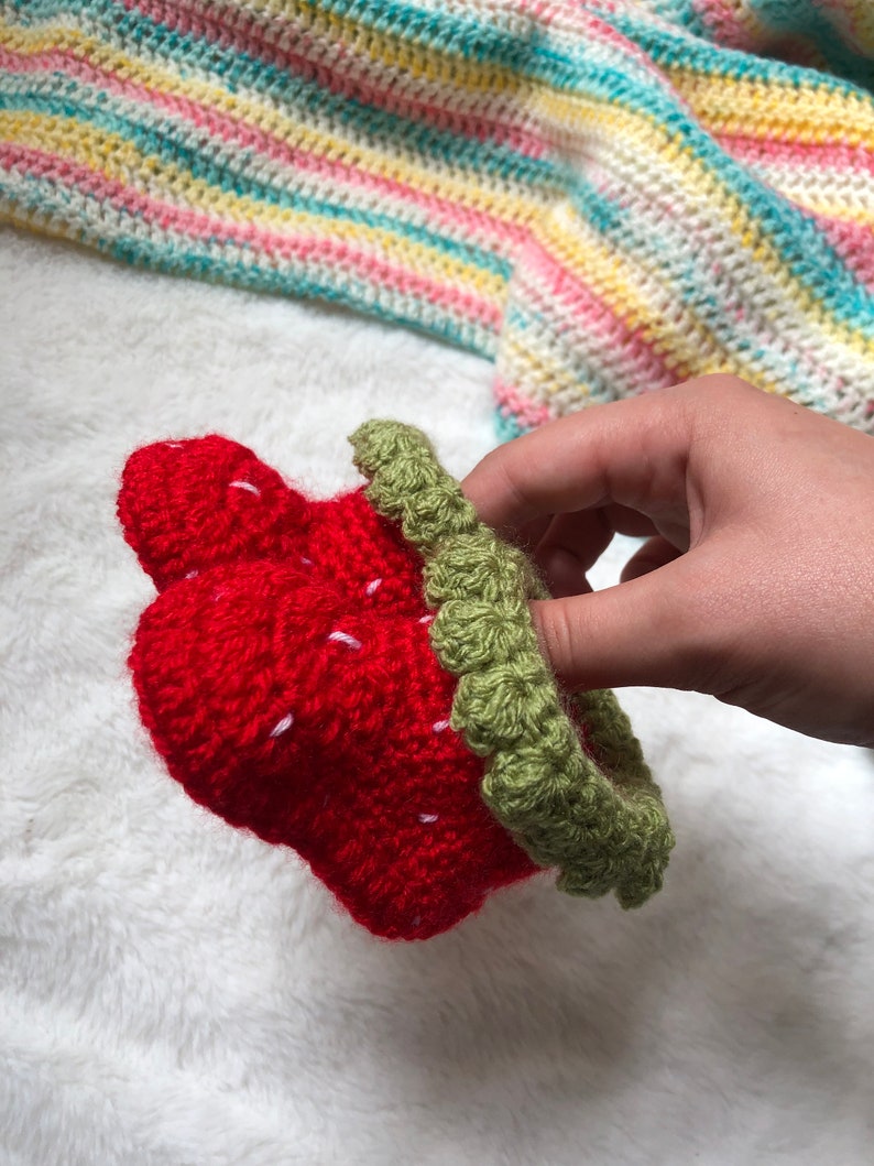 Crochet Strawberry Baby Boots image 1