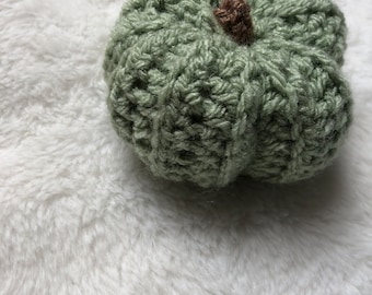 Small Crochet Pumpkin Light Green