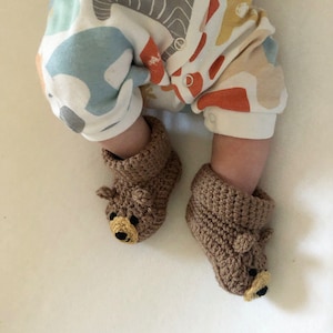 Crochet Teddy Bear Gender Neutral Baby Boots image 2