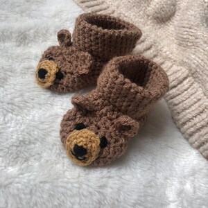 Crochet Teddy Bear Gender Neutral Baby Boots image 4