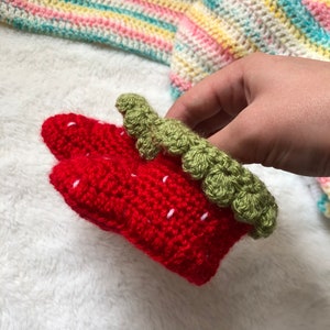 Crochet Strawberry Baby Boots image 3