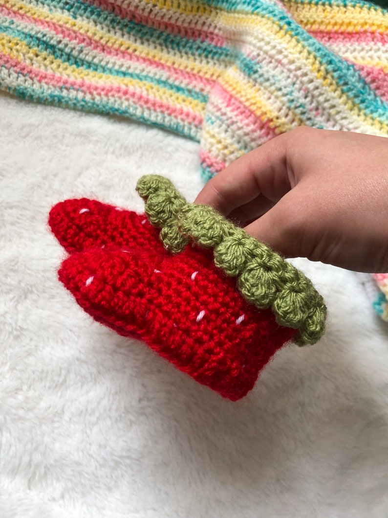 Crochet Strawberry Baby Boots image 3