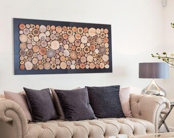 Wood Slice Wall Decor: Handcrafted Design - Elegance and Authenticity for your Living Room