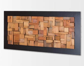 Large Reclaimed Wood Wall Art: Living Room Decor, Signed
