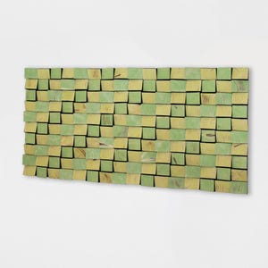 Color Block Wall Art for Modern Spaces - Green 3D Sculptural Wall Panel