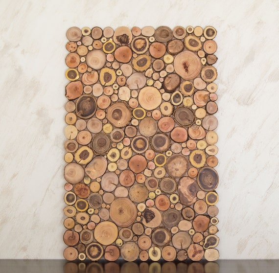 Wood Slice Wall Hanging Wood Slice Wall Decor Log Wood Slice Art Wood Slice Mosaic Wood Slice Fireplace Decor Mosaic Wall Art Fine Art
