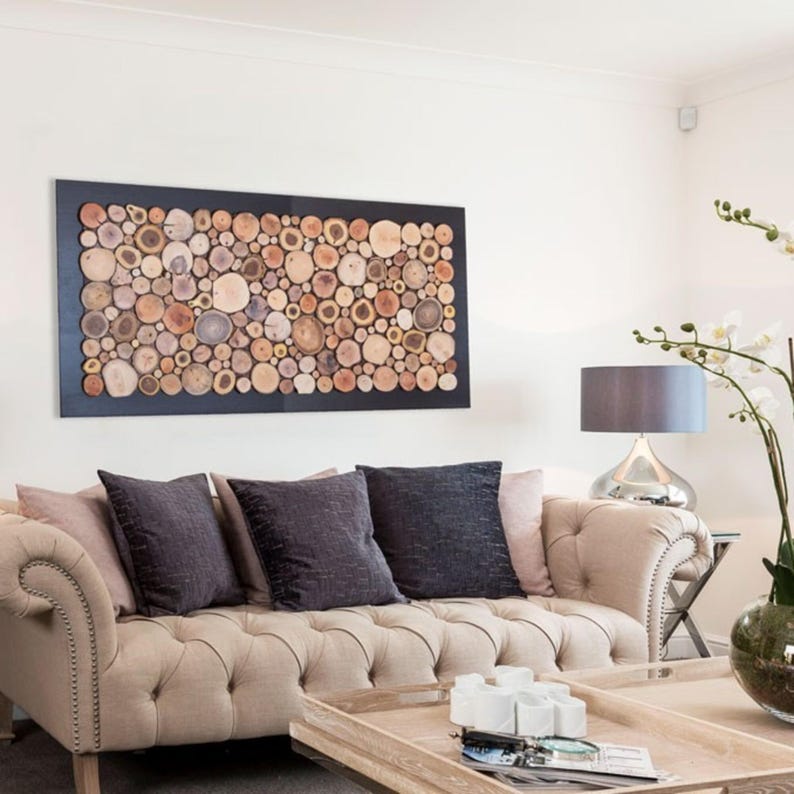 Wood Slice Wall Art: Rustic Farmhouse Decor, Mediterranean Wood