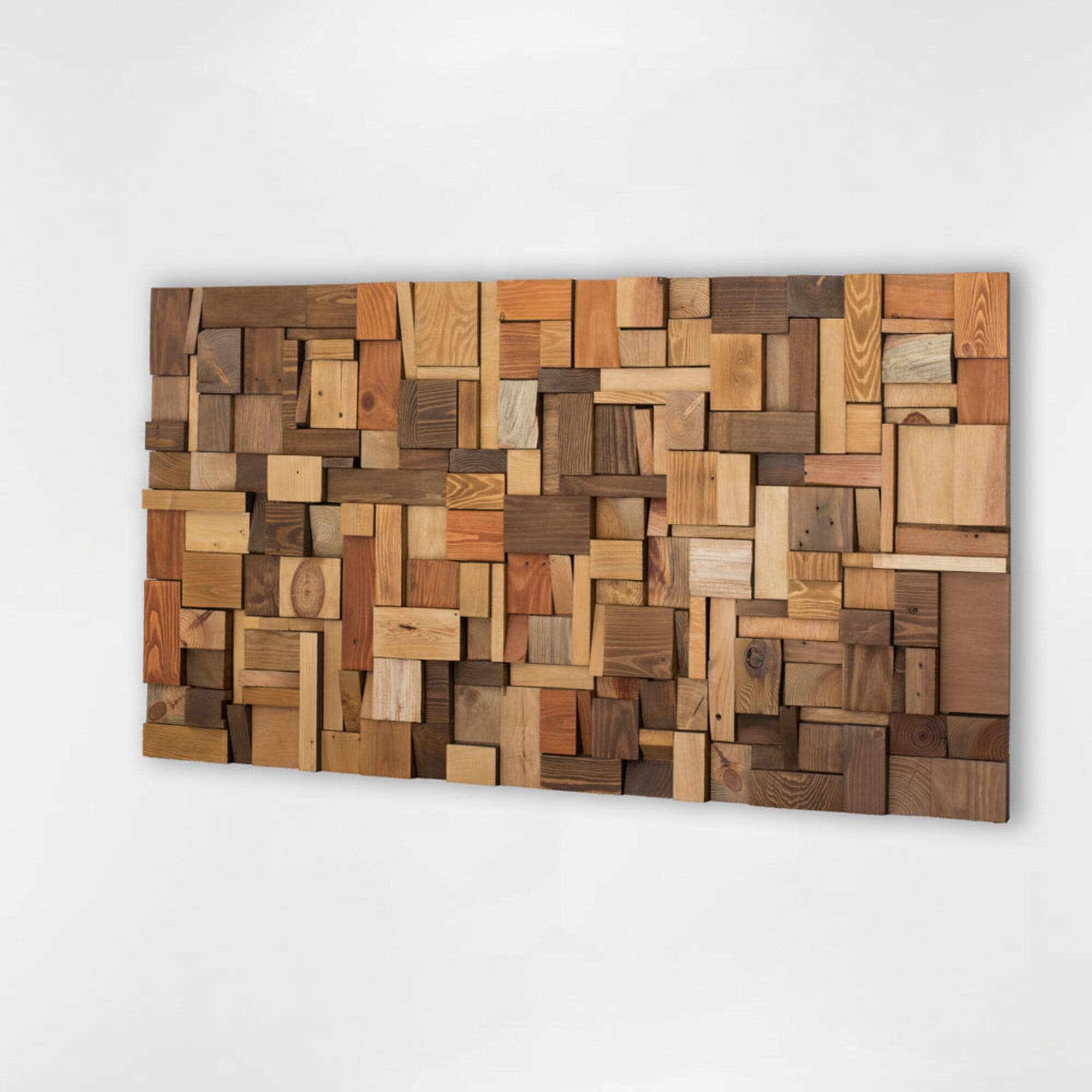 Textured Reclaimed Wood Wall Art: Handmade Rustic Decor