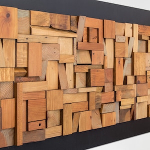 Large Reclaimed Wood Wall Art: Living Room Decor, Signed