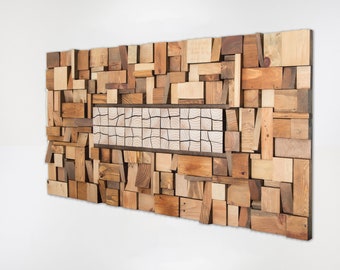 Large wood wall sculpture, Wood piece wall decor, Dining Room Wall Art, Wall sculpture for Living Room