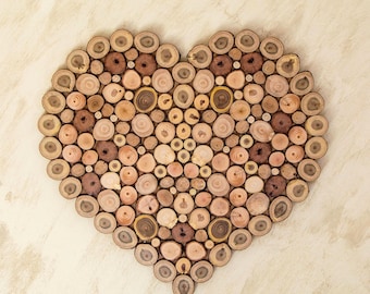 Personalized Wooden Heart Wall Sculpture: Handcrafted Piece with a Distinctive Character