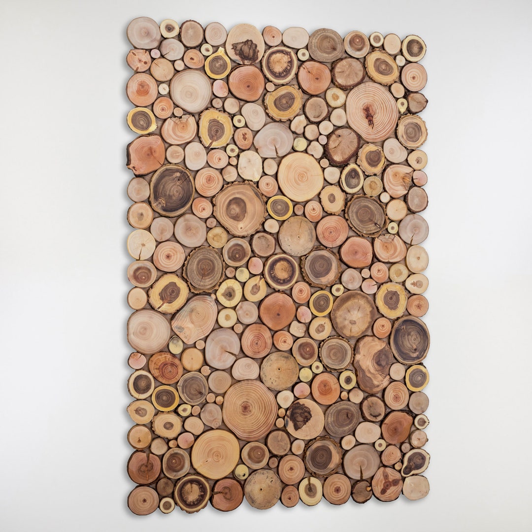 Rustic Wall Art, Wood Slices Wall Art, Mosaic Wood, Wood Slice Decor