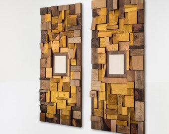 Diptych wall art, Wooden wall sculpture, Wall art trending, Wall decor living room, 3d wall art, Set of 2 wall art vertical