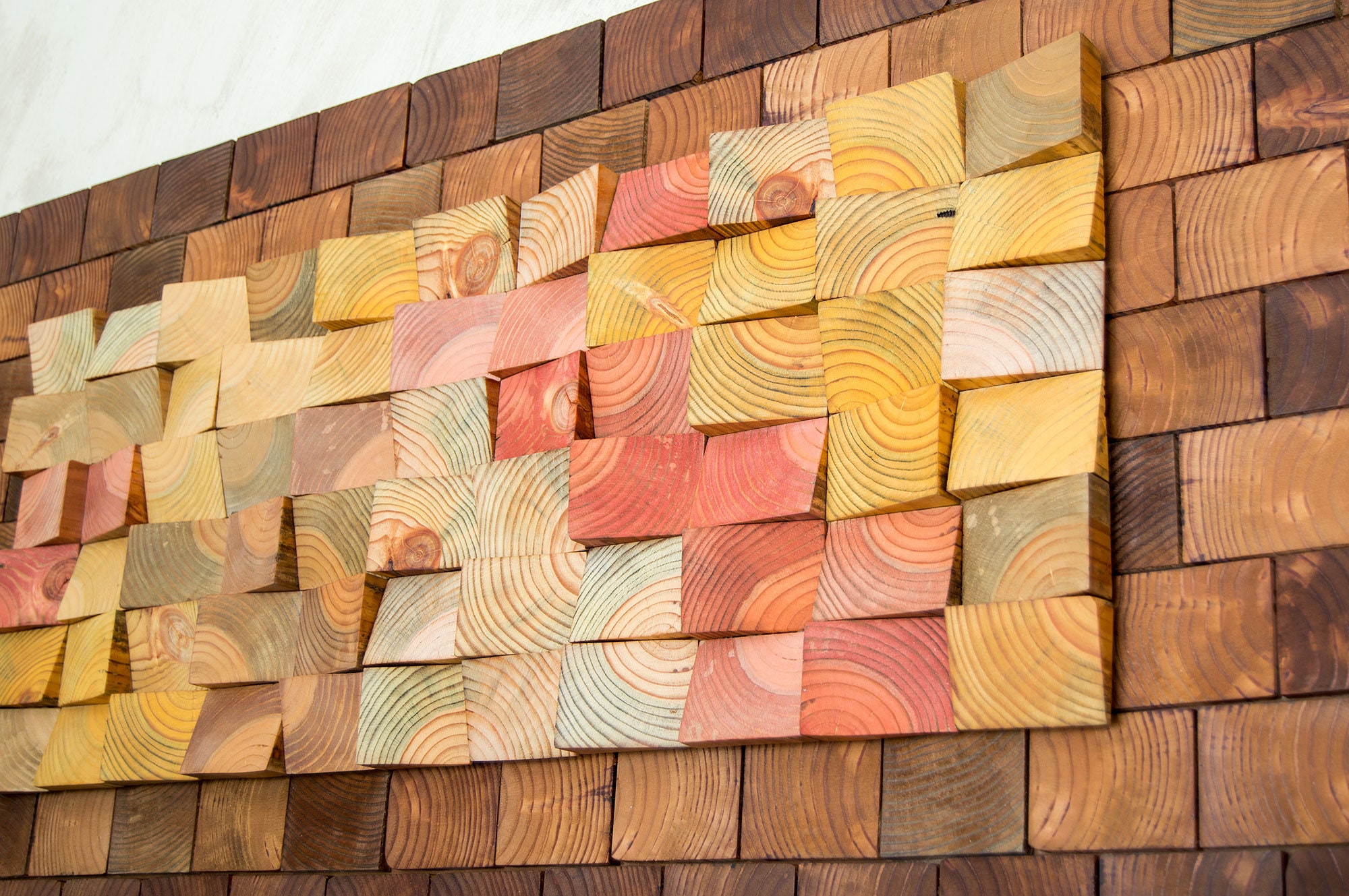 Wooden Piece for Living Room, Pixel Wood Wall Art,statement