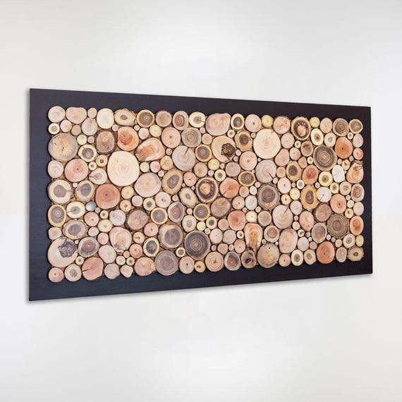 Organic Wood Wall Art 24 x 48, Handcrafted Wooden Artwork, Quiet Luxury Wood Sculpture
