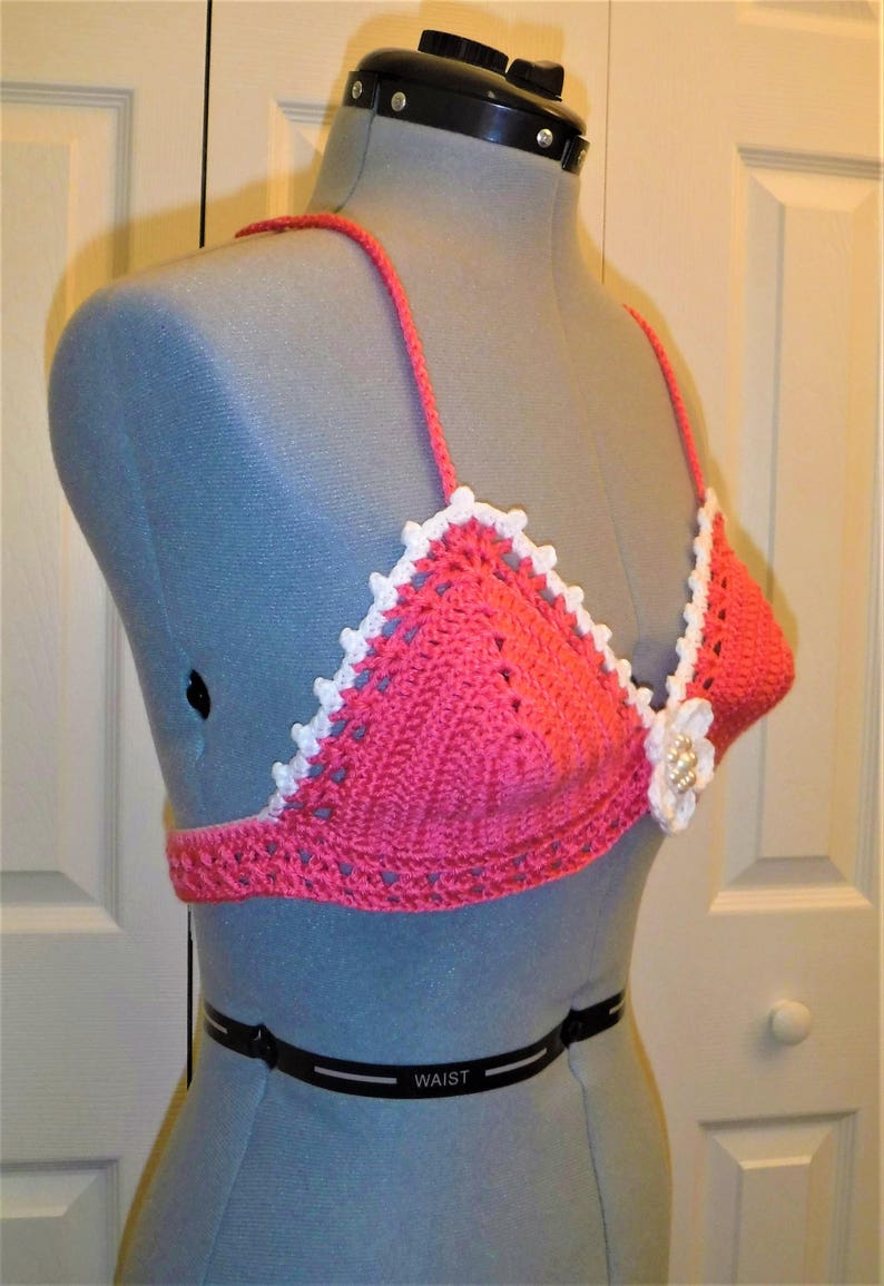 Handmade Crochet Crop Top...Halter Festival Wear..Summer Day Fashion...Yellow Crochet...Girls..Woman..Beach Party...