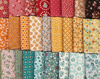 Scrappy FQs STASH BUILDER - Lori Holt Fabric - 10 Piece Fat Quarter Bundle Calico Floral Small Prints - Riley Blake Cotton Fabric 18"x22"