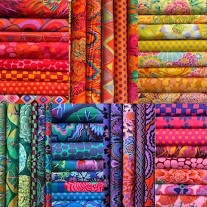 Lebendige Farbpakete von Kaffe Fassett Collective – Sortierte bunte Fat Quarter Sets – Baumwollstoff von FreeSpirit FREESHIP90