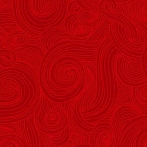 Half Yard - Just Color! Swirl in Red Delicious by StudioE - Solid Tonal Blender Red Swirls - Cotton Fabric FREESHIP90