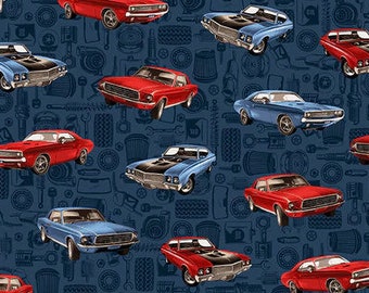 Fast Racing Cars 100 /% cotton fabric