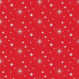 Half Yard - Glitzer von Riley Blake - Retro Vintage Weihnachten Sterne Starbursts auf rotem Baumwollstoff Blender FREESHIP90