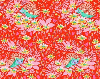 Pół jarda Małe bestie Kto jest Twoim Dandy w blasku od Tula Różowe dzikie zwierzęta Jeże Kwiaty Tkanina bawełniana od FreeSpirit DARMOWA WYSYŁKA 90