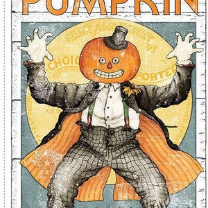 Panel - Pumpkin Patch by Riley Blake - Retro Vintage Halloween J Wecker Frisch Cotton Fabric FREESHIP90