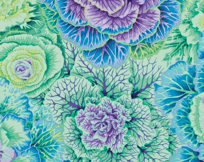 Brassica Floral in Blue From Kaffe Fassett Collective Classics Collection by Freespirit Fabric - UK