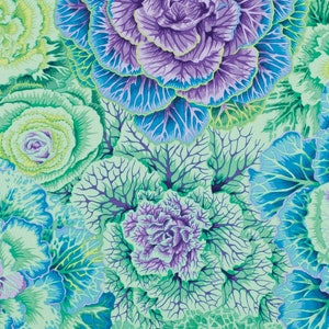 Half Yard  Kaffe Fassett Philip Jacobs Brassica PJ51 in Green  Cotton Fabric by FreeSpirit  Kaffe Fassett Collective Classic!