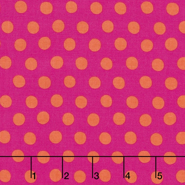 Half Yard Kaffe Fassett Spot GP70 in Fuchsia Vibrant Polka Dots Spots Geometric Blender by FreeSpirit Cotton Fabric