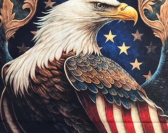 NEW! Panel - American Spirit by Quilting Treasures USA Eagle America Patriotic Quilts of Valor Cotton Fabric 36"x44"