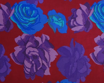 Kaffe Fassett Rose Clouds GP164 in Maroon Cotton Fabric Out of Print