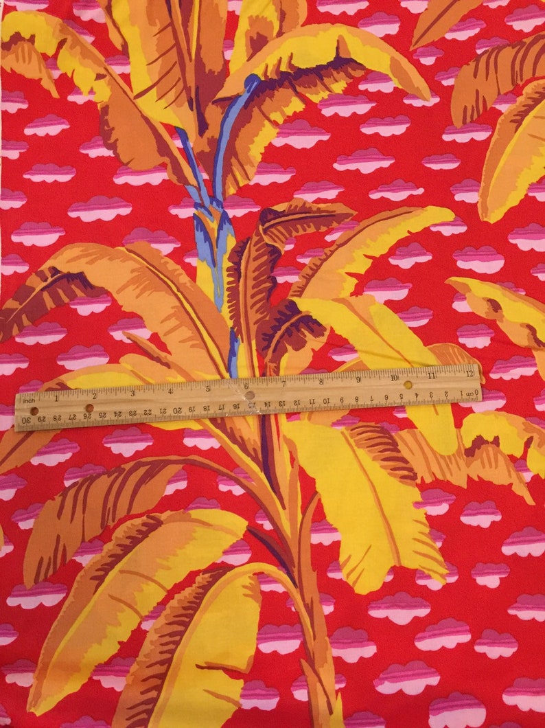NEW Large Vibrant Floral Feb 2021 Kaffe Fassett Banana Tree GP179 in Red by FreeSpirit 100/% Cotton Fabric Half Yard