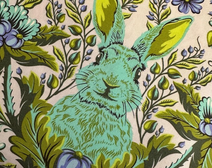 Tula Pink Rabbit NEW! Half Yard - Full Moon Forest II Hoppy Go Lucky in Starlight by ...