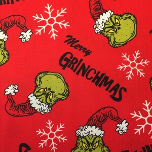 How the Grinch Stola Christmas von Robert Kaufman Merry Grinchmas in Red Dr. Seuss Character Kinder Urlaubsbuch Baumwollstoff