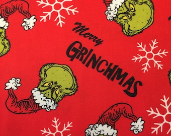 Half Yard Jak Grinch ukradł święta Roberta Kaufmana Wesołych Grinchmas w czerwieni Postać Dr Seussa Książka świąteczna dla dzieci Tkanina bawełniana