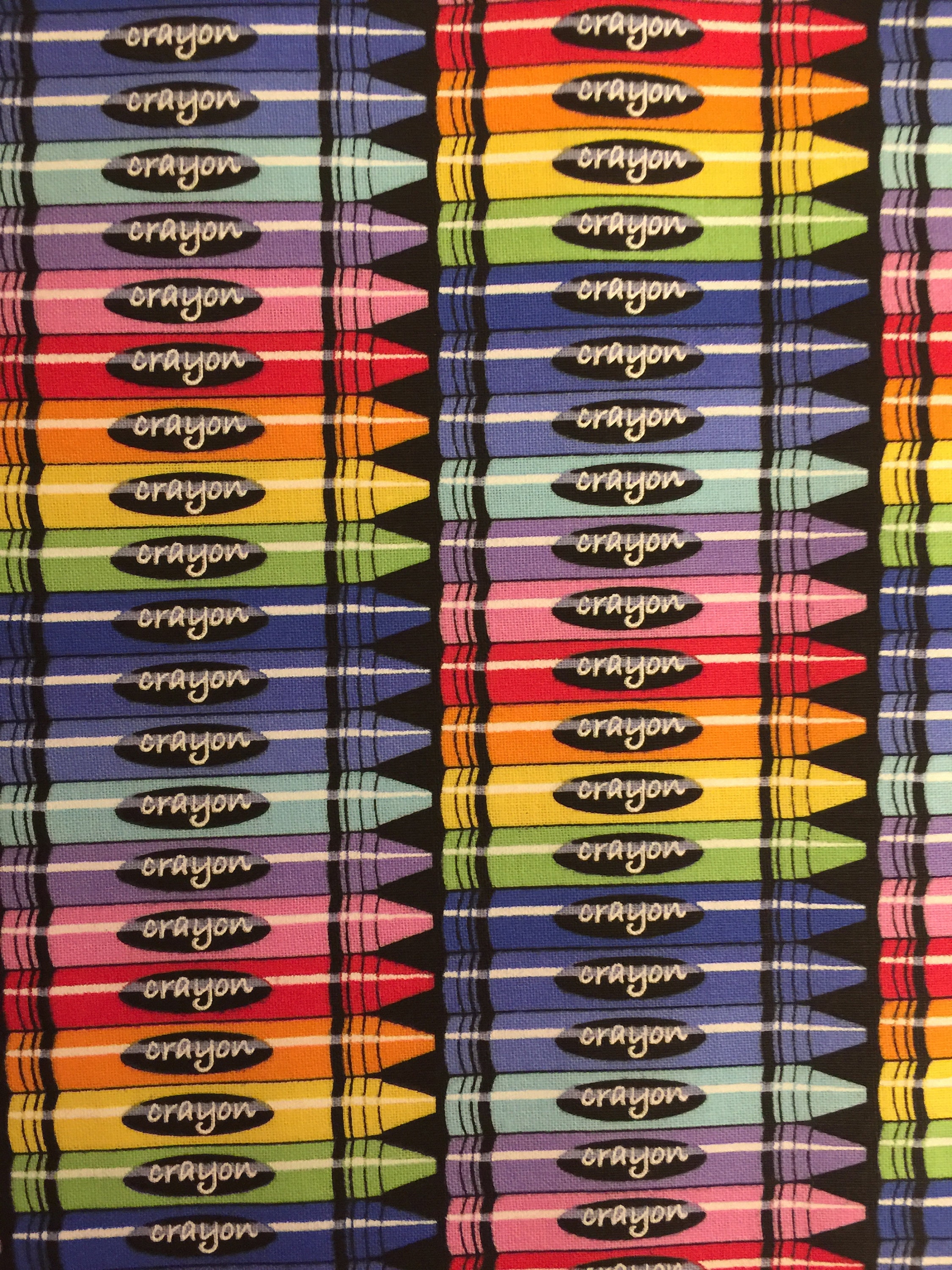 Half Yard Colorful Crayons in a Rainbow of Colors by Fabric | Etsy