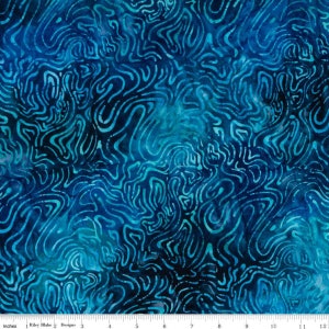 Half Yard - Riley Blake Expressions Tjaps Batik in Deep Sea Blue - Hand Dyed Batik Cotton Fabric