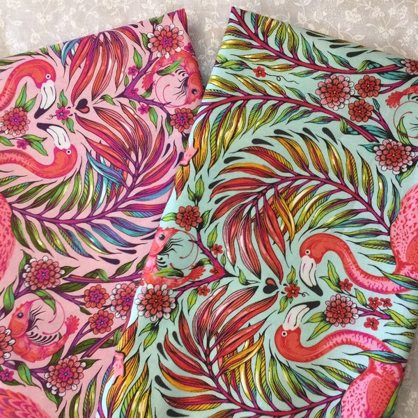 2 Fat Quarters  DayDreamer Pretty in Pink Flamingos by Tula Pink  Tropical Summer Vibes  Cotton Fabric by FreeSpirit