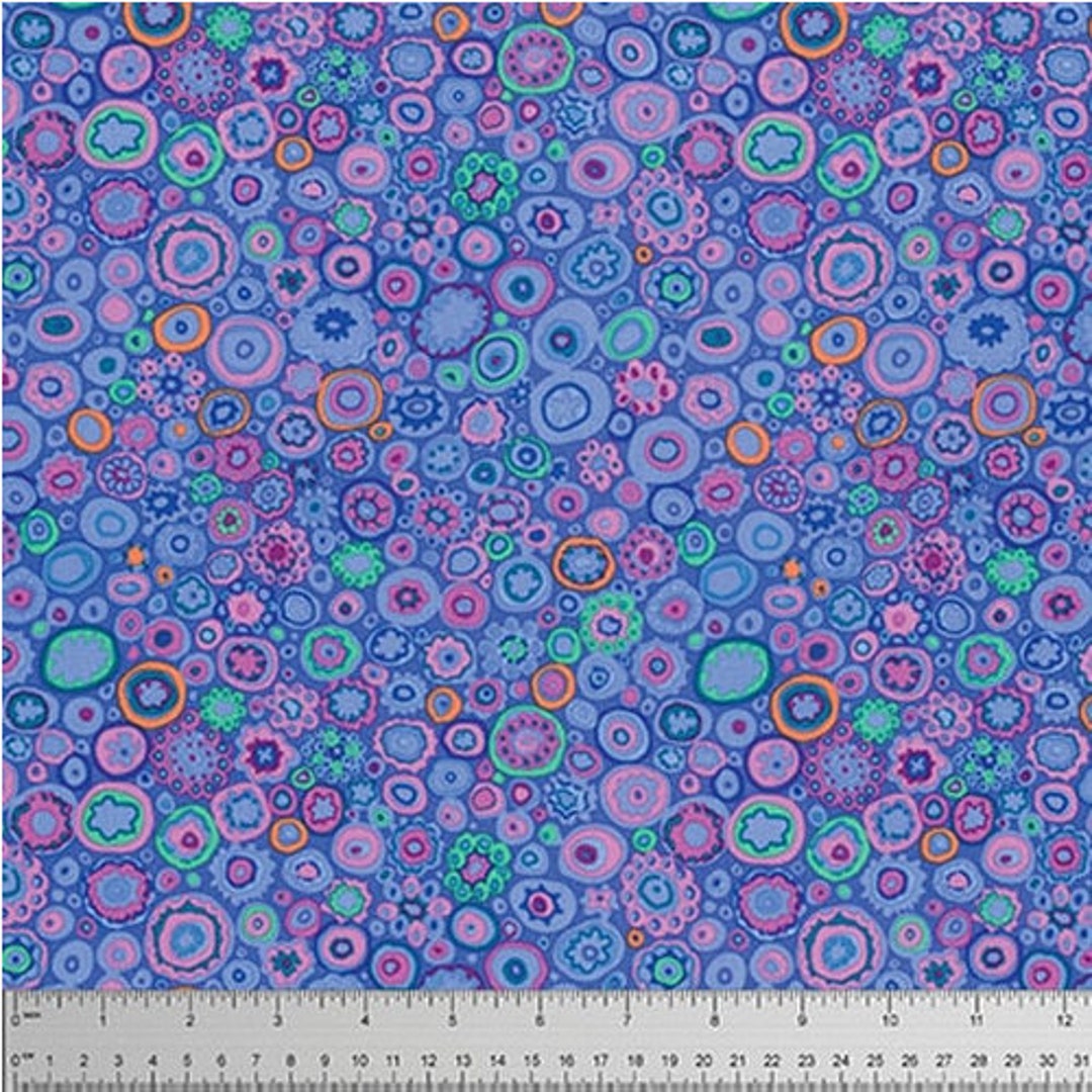 Half Yard Kaffe Fassett Paperweight GP20 in Blue Geometric Spots Cotton