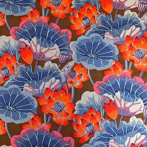 NEU! 100% Baumwolle - Kaffe Fassett Seeblüten GE93 in Braun - FreeSpirit - Florale Stoffe Sommergarten Aug 2025 Bild 5
